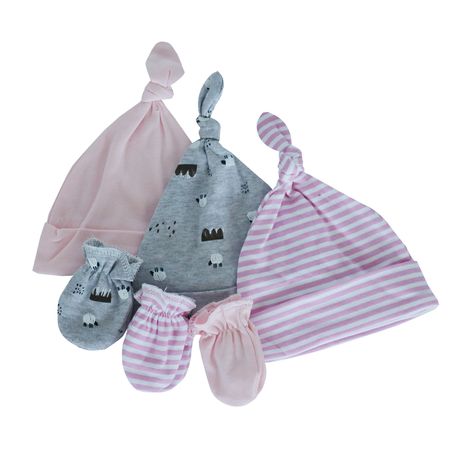 Snuggletime Gift Set 6 Piece Hats & Mitten - Pink Buy Online in Zimbabwe thedailysale.shop