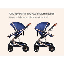 Load image into Gallery viewer, Baby Stroller 2 in 1 Portable Baby Carriage Folding Prams With Mummy Black
