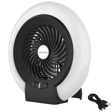 Heartdeco 2-in-1 Rechargeable Camping Lamp Fan