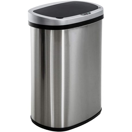 Round 48l Stainless Steel Auto Dustbin