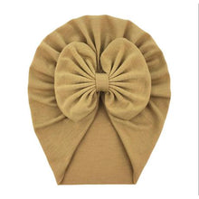 Load image into Gallery viewer, Baby Girl Turban - Khaki &amp; Yellow
