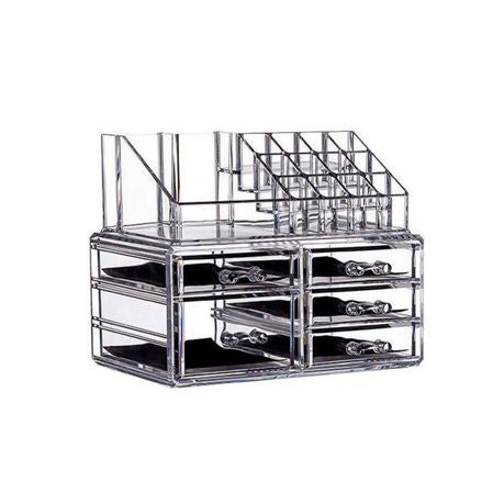 Cosmetic Makeup Organiser with 4 Draws and 12 Brush Cups