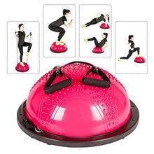 Load image into Gallery viewer, Core Bosu Balance Ball Pink (with resistance bands)
