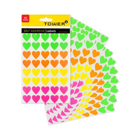 Hearts Mix Flu Colours 10 sheets