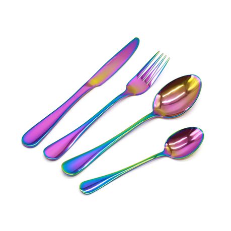 Rainbow Reflective 24 Piece Cutlery Set