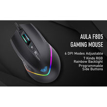 Load image into Gallery viewer, Ultimate Gaming Mouse With Side Buttons-RGB Backlit- DPI Adjustable-F805
