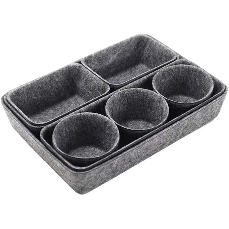 Felt Office Drawer Organiser Desk Organiser- 8 Pieces Grey Buy Online in Zimbabwe thedailysale.shop