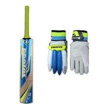 Load image into Gallery viewer, Protos Boy&#39;s  Cricket Bat and Glove Combo
