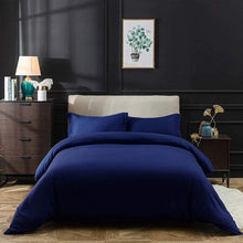 Load image into Gallery viewer, Wrinkle-Resistant Luxury Hotel Duvet Cover Set Double - Insignia Blue
