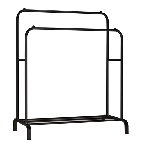 Double Pole Clothing and Shoe Storage Rack -Black Buy Online in Zimbabwe thedailysale.shop