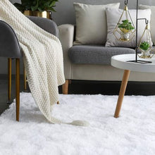 Load image into Gallery viewer, Large white Fluffy carpet rug for home and office
