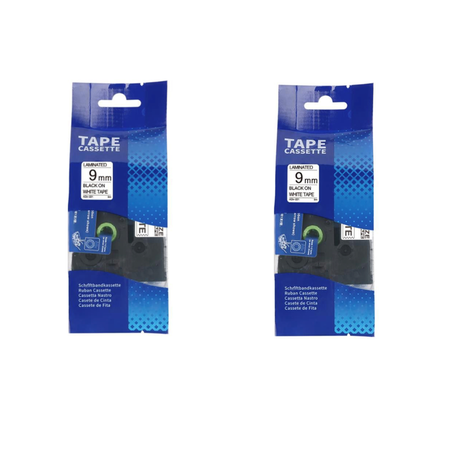 Compatible Brother TZ-221 Black on White Laminated Tape Cartridge 9mm x 2