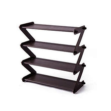 Load image into Gallery viewer, 4-Tier Stylish Zigzag Shaped Shoe Organizer Storage Rack - Black
