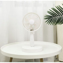 Load image into Gallery viewer, 3 Segment Height Adjustable LED Lights USB Rechargeable Standing Fan-White
