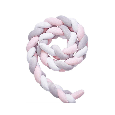 Nuovo - Knot Cot Bumper - Pink/Grey/White