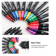 Load image into Gallery viewer, 24 Set Dual Tip Brush Marker Fineliner Paint Highlighter Pen Set Arts Craft
