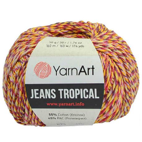 YarnArt Jeans Tropical 50g Pack of 10 - Yellow/Brown Mix - 613