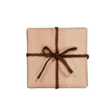 Weathered Oak Square Tapered Edge Coaster Set of 4 Buy Online in Zimbabwe thedailysale.shop