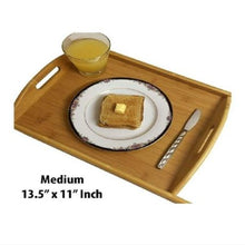 Load image into Gallery viewer, Wooden Bamboo Servings Tray Set of 3
