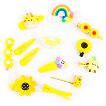 Load image into Gallery viewer, 14 Piece Baby Hair Accessories Set Cute Girls Hairpin Clips Bows Box Yellow
