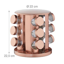 Load image into Gallery viewer, 12pcs Spice Dispenser in a Rotating Rack - Rose Gold
