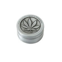 Load image into Gallery viewer, Aluminium Four Piece Grinder, Silver Embossed Leaf
