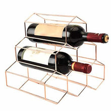 Load image into Gallery viewer, Optic Vintage honeycomb stainless steel wine rack-rose gold
