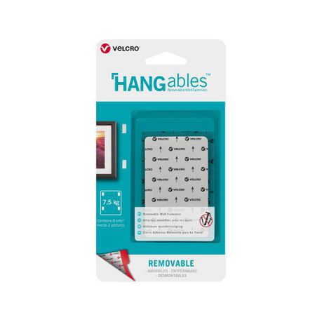 VELCRO® Brand HANGables™ 44mm x 76mm strips. white. 8pcs Buy Online in Zimbabwe thedailysale.shop