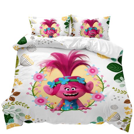 Trolls Queen Poppy 3D Printed Double Bed Duvet Cover Set Buy Online in Zimbabwe thedailysale.shop