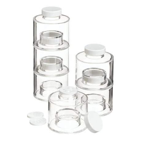 Spice Tower Stacking Bottles With Sifter Lids - Set Of 6 Buy Online in Zimbabwe thedailysale.shop