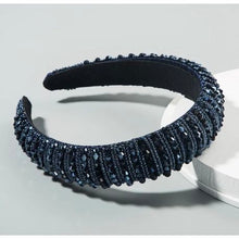 Load image into Gallery viewer, Navy Blue Crystal Beaded Rhinestone Headband/Alice Band/Hairband
