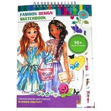 Load image into Gallery viewer, Fashion Design Sketchbook Blooming Creativity - Children&#39;s Sketch Pad
