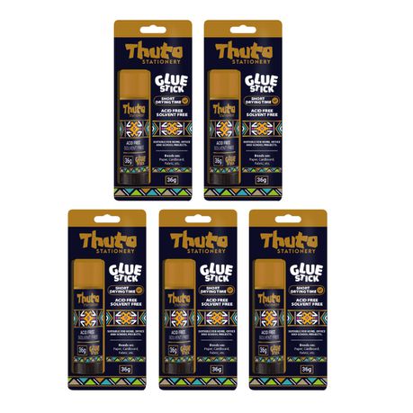 5 X Thuto 36g Glue Sticks (Blister Packaging)