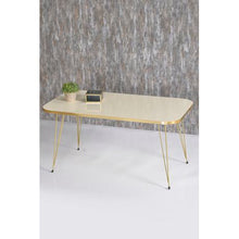 Load image into Gallery viewer, Luxurious Modern Rectangle Coffee Middle Table with Gold Metal Legs - Cream
