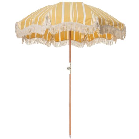 The Beach Bums Beach Umbrella - Yellow stripe Buy Online in Zimbabwe thedailysale.shop