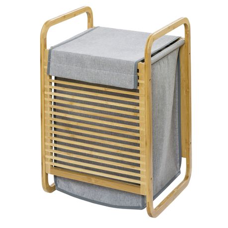 Wenko - Laundry Bin - Bamboo - Bahari Range - Slatted - 43L