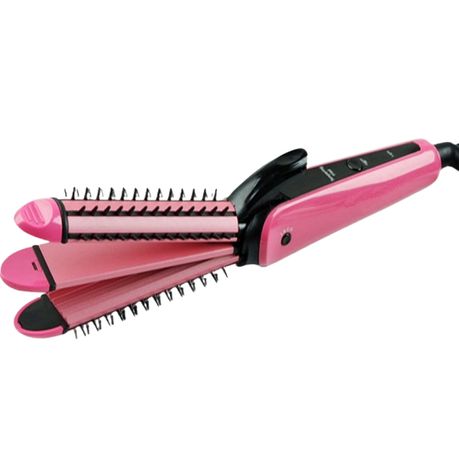 3 in 1 Multi-Functional Ceramic Hair Straightening & Styling Tools - Pink Buy Online in Zimbabwe thedailysale.shop