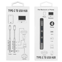 Load image into Gallery viewer, USB C Hub - 4-in-1 Type C Hub - Multi-Function Adapter - Silver
