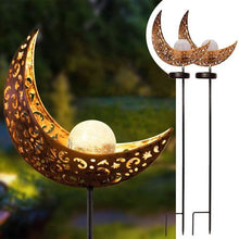 Load image into Gallery viewer, Décor Garden Peg Bronze Moon Decoration with Solar LED Light
