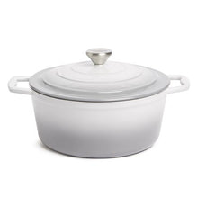 Load image into Gallery viewer, George &amp; Mason - 25cm Round Enamel Cast Iron Casserole - Grey
