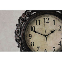 Load image into Gallery viewer, Vintage Ornate Border 50cm Quartz Wall Clock - Rustic Black Bronze Styling
