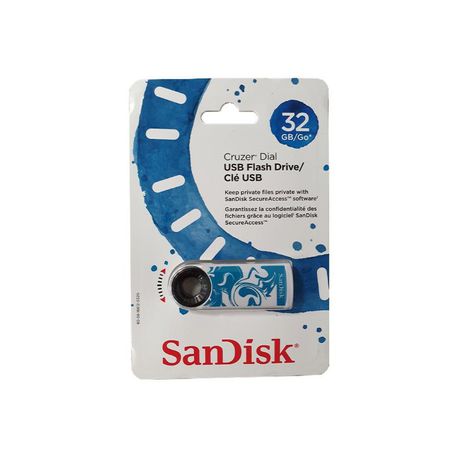 SanDisk Cruzer Dial 32GB Blue/White Swirl Buy Online in Zimbabwe thedailysale.shop