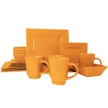 Load image into Gallery viewer, 16 Pieces Square Ceramic Dinner Set - Auburn Orange
