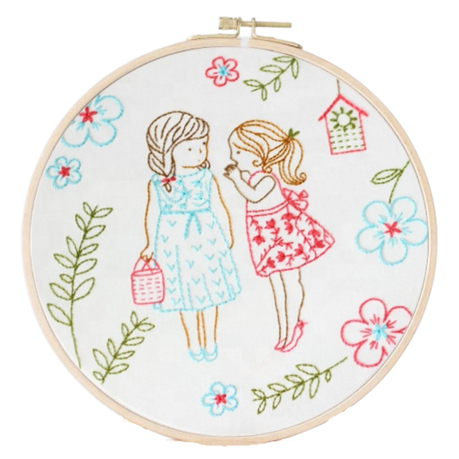 Colourful DIY Embroidery Craft kit with hoop - Best Friends