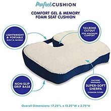 Load image into Gallery viewer, Memory Foam &amp; Gel Back Support Cushion with Added Air Freshner-DL125
