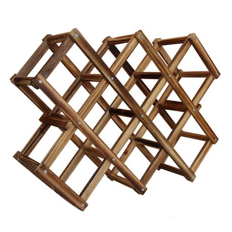 8 Wine Collapsible Folding Bottle Honeycomb Wooden Storage Rack Buy Online in Zimbabwe thedailysale.shop