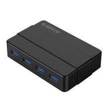 Load image into Gallery viewer, Orico 4 Port USB3.0 HUB with power supply - Black
