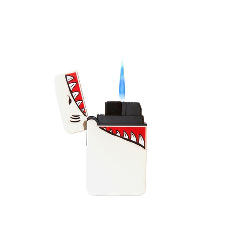 Zenga Grand Jet Flame Shark Lighter - White