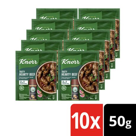 Knorr Tasty Hearty Beef with Robertsons Steak & Chops Spice Soup 10x50g