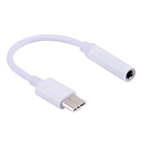 USB Type-C to 3.5mm Aux Audio Connector Adapter - White